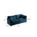 2-Seater Couch with Armrest Pillows Chenille Upholstered Sectional Sofa Comfort Recliner with Cushions for Livingroom,Blue