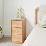 Solid Oak Bedside Table Storage Cabinet for Living Room - Free-Standing Corner Cabinets Storage Table