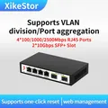 XikeStor 2.5G 6 Ports Simple L2 Web Managed Network Switch One Click Reset 100/1000/2500Mbps 4 RJ45