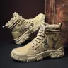 Men Snow Boots Winter Warm Lace-up New Men Ankle Boots Fashion Plush Winter Boots Ankle Camo Boots