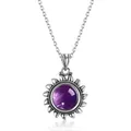 Nasiya Natural Amethyst Necklace Sterling S925 Silver Vintage Type Natural Gemstone Chorm Necklace