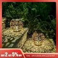 LED Solar Lantern Light Hollow Wrought Iron Projection Light Hanging Lamps Outdoor Waterproof Yard