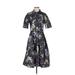 Pink Tartan Casual Dress - Shirtdress: Black Print Dresses - Women's Size 2