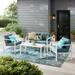 Mainstays Dashwood 4-Piece Outdoor Patio Conversation Set Seats 4 Blue