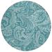 Addison Rugs Chantille ACN654 Turquoise 8 x 8 Indoor Outdoor Round Area Rug Easy Clean Machine Washable Non Shedding Bedroom Entry Living Room Dining Room Kitchen Patio Rug