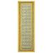 Casavani Yellow Hand Block Printed Jute Area Rugs Hallway and Stair Runner Outdoor Rug 3x10 Feet