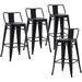 xrboomlife Changjie Metal Barstools Set of 4 Industrial Stools Counter Stools with Backs Indoor-Outdoor Counter Height Stools (26 inch Silver)
