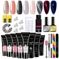 LIMEGIRL Cat Eye Gel Kit Poly Nail Gel With Solid Builder Nail Gel Kit Starter Kit Nail Extension