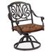 Homestock Island Interiors Charcoal Aluminum Outdoor Swivel Rocking Chair