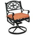 Homestock Modern Marvel Black Aluminum Outdoor Swivel Rocking Chair