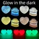 Glow in the Dark 2pcs 6-50mm Cute Heart Ear Plug Tunnels Gauges Ear Stretcher Expander Body Jewelry