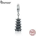 bamoer Journey Scenic Spots 925 Sterling Silver Retor Pagoda Tower Pendant Charm for Original Silver