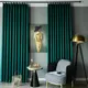 Curtains for Living Dining Room Bedroom Simple Plain Full Blackout Alice Black Silk Physical