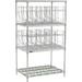 Nexel CR2436DS 24 x 36 x 66 in. 3 Tier Chrome Bottom Dunnage Shelf Wire Can Rack System Silver