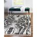 Rugs.com Athena Shag Collection Rug â€“ 5 3 x 8 Black And White Shag Rug Perfect For Bedrooms Dining Rooms Living Rooms