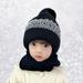 Dyfzdhu Winter Knitted Fleece Hood Scarf Coif Kid Knit Hat Warm Hats Black