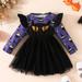 eczipvz Baby Girl Clothes Toddler Children Girls Long Sleeve Cartoon Prints Dresses Tulle Dress Clothes Imported (Purple 4-5 Years)