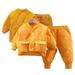 CSCHome ToBaby Boy Girl Cotton Jacket & Pants 2PCS Clothes Solid Color Coats Outfit for Toddler Kids Warm Fake down Clothes for 6M-4Y