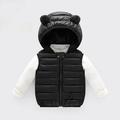 Baby Deals Spring Savings!12 Months-5 Years Toddler Girl Bear Puffer Vest with Hoode Zip up Black Toddler Vest Puffer Winter Baby Puffer Vest Snowcoat Light Puffer Jacket Outwear Windproof Clothes