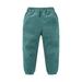 Fattazi Little/big Kids Fall And Winter Girls Solid Color Corduroy Elastic Waistband Ankles Pants With Pockets