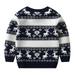 eczipvz Baby Boy Clothes Toddler Christmas Boys Girls Winter Long Sleeve Cartoon Deer Jacquard Knit Sweater Warm Sweater Boys (Blue 2-3 Years)