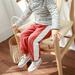 eczipvz Baby Boy Clothes Toddler Kids Baby Boys Girls Lined Sweatpants Cotton Striped Active Jogger Fall Winter Warm (Red 12-18 Months)