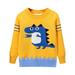Bjutir Toddler Boys Girls Sweater Casual Tops Cartoon Dinasour Prints Sweater Long Sleeve Warm Knitted Pullover Knitwear Tops Sweater For 6-7 Years