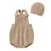 mveomtd Baby Knit Romper Cotton Sleeveless Strap Boy Girl Solid Sweater Clothes Baby Jumpsuit Hat Set Baby Boy Shirt Set Baby Clothes Boy 12-18 Months