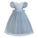 EHQJNJ Baby Girls Clothing Toddler Girls Short Sleeve Star Sequin Tulle Ruffles Backless Princess Dress Dance Party Dresses Clothes Blue Plaid Baby Girl 6 Months