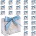 NewSoul 24PCS Small Thank You Gift Bags for Baby Shower Blue Small Gift Bags with Bow Ribbon Mini Gift Bags Party Favor Bag Treat Bag for Wedding Birthdays Party Supplies 11.4x4.5x10cm