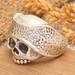 Skull Icon,'Men's Sterling Silver Skull Cocktail Ring from Bali'
