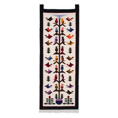 Wool tapestry, 'Hummingbird Song'