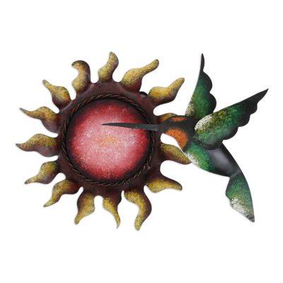 Blooming Sunflower,'Handcrafted Sunflower Steel Wall Sculpture from Mexico'