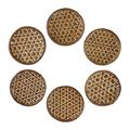 Pikul Hospitality,'Handcrafted Woven Flower Motif Bamboo Coasters (Set of 6)'