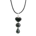 Heart Silhouette,'Heart-Shaped Jade Pendant Necklace from Guatemala'