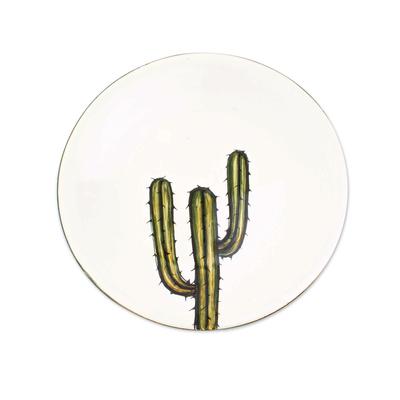 Saguaro,'Cactus Motif Ceramic Dinner Plates (Pair)'