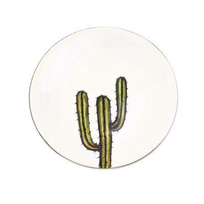 Saguaro,'Cactus Motif Ceramic Dinner Plates (Pair)'