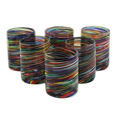 Spiral Crayons,'Multicolored Swirl Rocks Glasses f...