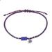 Lucky Fortune,'Lapis Lazuli and Karen Silver Macrame Charm Anklet'