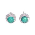 Balance Elements,'Sterling Silver Stud Earrings with Round Chalcedony Gems'