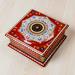 Floral Eden in White,'Floral Red and White Wood and Papier Mache Jewelry Box'