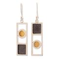 '22k Gold-Accented Rectangle Dangle Earrings from Peru'