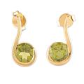 '22k Gold-Plated One-Carat Natural Peridot Drop Earrings'