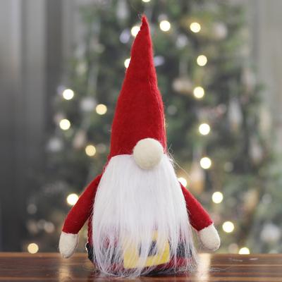 Santa Gnome,'Handmade Wool Felt Santa Gnome Christmas Decorative Accent'
