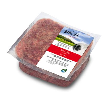 16x 500g proCani BARF Rind Vital mit 30% Obst & Gemüse Hundefutter nass