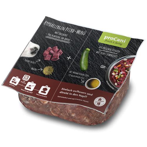 proCani BARF Hypoallergen Pferd Menü mit Zuchini - 32 x 500 g