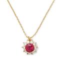 Kate Spade Jewelry | Kate Spade Sunny Halo Red Pendant Necklace | Color: Gold/Red | Size: Os