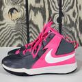 Nike Shoes | Nike Team Hustle D7 Pink Grey Girls Size 6.5y Basketball Shoes 747998 006 | Color: Pink | Size: 6.5g