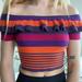 Urban Outfitters Tops | Kimchi Blue Urban Outfitters Riley Off The Shoulder Crop Top | Color: Orange/Purple | Size: S