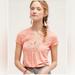 Anthropologie Tops | Anthropologie Deletta Aria Linen Lace Top, Size M | Color: Pink/Red | Size: M